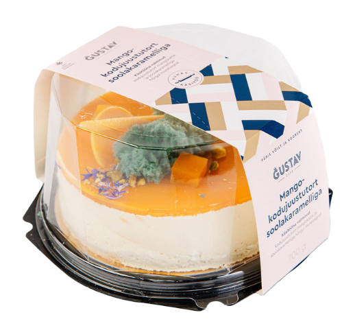 GUSTAV MANGO KODUJUUSTUTORT SOOLAKARAMELLIGA, 700 G
